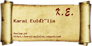 Karai Eulália névjegykártya
